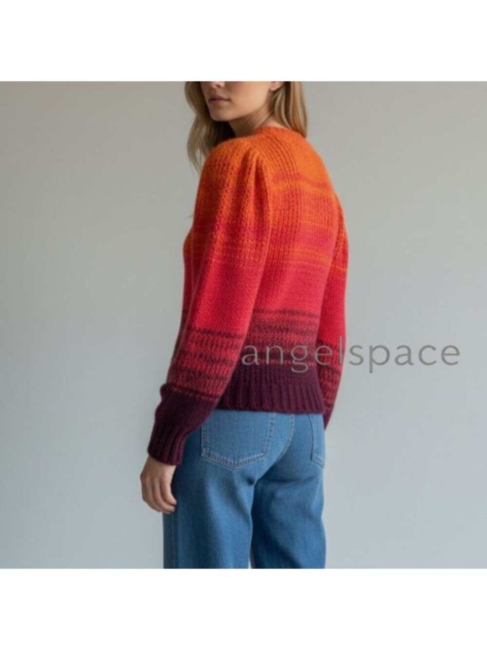 Ulla Johnson Rosalia Gradient Pullover Sweater, Red & Orange ,Alpaca Blend S - Picture 4 of 12